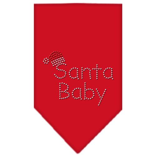 Santa Baby Rhinestone Bandana Red Large